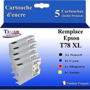 T3AZUR- 5x Cartouches Compatibles avec Epson T7891 T7892 T7893 T7894