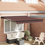 vidaXL Auvent Rétractable Marron 350x250 cm tissu