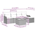 vidaXL Ensemble de canapé de jardin 6 Pièces Gris et marine polyrotin
