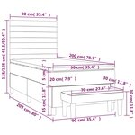 vidaXL Sommier à lattes de lit avec matelas Taupe 90x200 cm Tissu