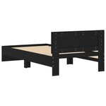 vidaXL Cadre de lit et tête de lit noir 100x200 cm bois d'ingénierie