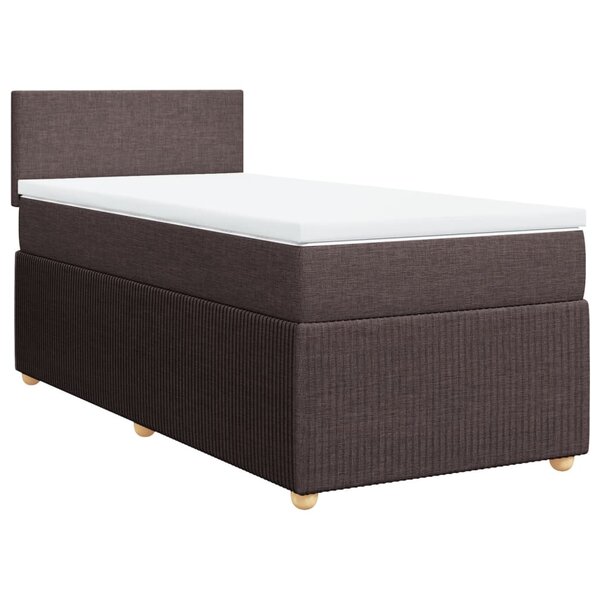 vidaXL Sommier à lattes de lit avec matelas Marron foncé 100x200 cm