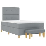 Lit à ressort box vidaXL avec matelas et banc Gris clair 120x200 cm en tissu
