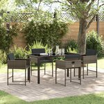vidaXL Ensemble de salle à manger pour jardin 5 Pièces Gris polyrotin