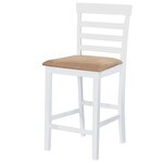 Set table et 4 chaises de bar en bois coloris blanc