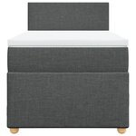 vidaXL Sommier à lattes de lit avec matelas Gris foncé 80x200 cm Tissu