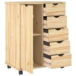 vidaXL Cabinet roulant Marron 63 5 x 39 x 79 cm Bois de Pin Massif