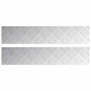 vidaXL Plaques à damier 2 Pièces Argent 100 x 20 cm Aluminium