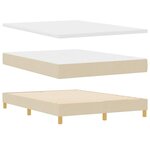 vidaXL Lit à ressorts avec coussin Crème 160 x 200 cm tissu