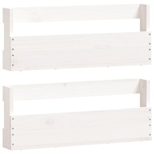 vidaXL Étagères à chaussures murales 2 Pièces Blanc 59x9x23 cm Pin massif