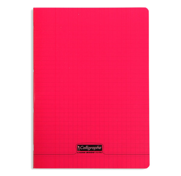 Cahier piqué POLYPRO 21x29 7 cm 96p séyès 90g Rouge CALLIGRAPHE