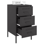 vidaXL Table de chevet noir 36x39x68 cm acier