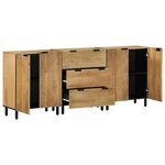vidaXL Buffets 3 Pièces marron 60x33x75 cm bois massif de manguier