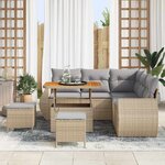 vidaXL Ensemble de canapé de jardin 8 Pièces beige et gris clair