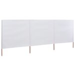 vidaXL Paravent 3 panneaux Tissu 400 x 80 cm Blanc sable