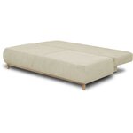 Banquette convertible 3 places MIKA - Velours côtelé Beige - Coffre de rangement - 192 x 84 x 93 cm