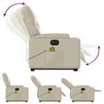 vidaXL Fauteuil inclinable de massage électrique crème similicuir