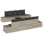vidaXL Ensemble de canapé de jardin 7 Pièces Gris clair 55 x 55 x 37 cm