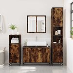 vidaXL Armoire de lavabo de salle de bain chêne fumé 90x33x60 cm