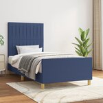 vidaXL Cadre de lit avec tête de lit Bleu 80x200 cm Tissu
