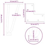 vidaXL Pieds en épingle à cheveux pour table basse 4 pièces Anthracite 20 cm Acier massif