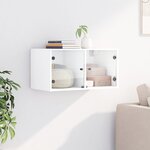 vidaXL Armoire murale avec portes en verre blanc 68 5x37x35 cm