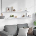 vidaXL Étagères murales 2 Pièces Blanc 115x9x3 cm