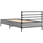 vidaXL Cadre de lit sonoma gris 100x200 cm bois d'ingénierie et métal