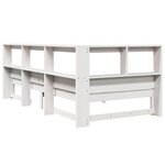 vidaXL Lit bibliothèque sans matelas blanc 90x190cm bois de pin massif