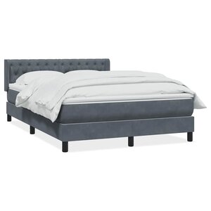 vidaXL Sommier à lattes de lit et matelas gris foncé 140x220cm velours