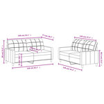 vidaXL Ensemble de canapés 2 Pièces avec coussins Gris clair Tissu
