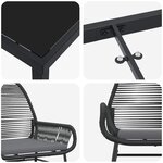 vidaXL Ensemble de salle à manger pour jardin 3 Pièces Noir polyrotin