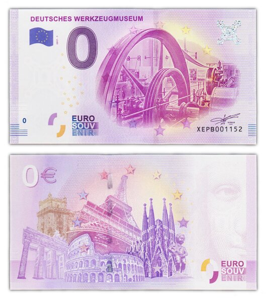 Billet de Collection 0 Euro souvenir 2017 Deutsches Werkzeugmuseum - Allemagne - Neuf - Numéro de série aléatoire