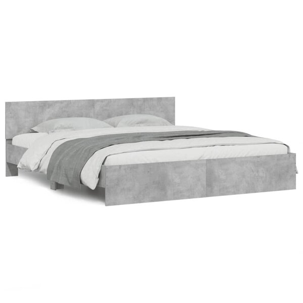 vidaXL Cadre de lit sans matelas gris béton 160x200 cm