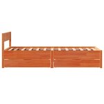 vidaXL Cadre de lit sans matelas cire marron 75x190 cm bois pin massif