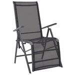 vidaXL Chaise inclinable de terrasse Aluminium et textilène Noir