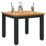 vidaXL Tables de jardin Naturel et noir 45 x 45 x 38 cm