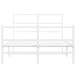 vidaXL Cadre de lit métal sans matelas et pied de lit blanc 120x200 cm