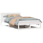 vidaXL Cadre de lit Blanc 140 x 190 cm Bois de pin massif