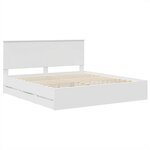 vidaXL Cadre de lit avec tiroir Blanc 200 x 200 cm Bois Ingénierie