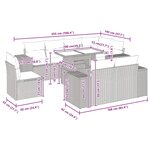 vidaXL Salon de jardin 9 Pièces avec coussins noir résine tressée acacia