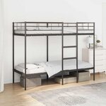 VidaXL Lit superposé sans matelas noir 80x200 cm acier