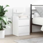 vidaXL Tables de chevet avec 2 tiroirs 2 Pièces blanc 38x34x80 cm