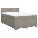 vidaXL Sommier à lattes de lit avec matelas Taupe 140x200 cm Tissu