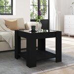 vidaXL Table basse avec LED noir 53x53x45 cm bois d'ingénierie