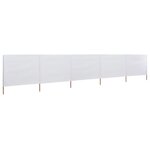 vidaXL Paravent 5 panneaux Tissu 600 x 80 cm Blanc sable