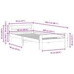 vidaXL Cadre de lit sans matelas cire marron 90x200 cm bois pin massif