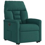 vidaXL Fauteuil inclinable électrique vert foncé tissu