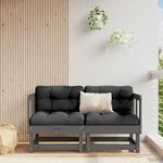 vidaXL Canapés d'angle avec coussins 2 Pièces gris bois de pin massif
