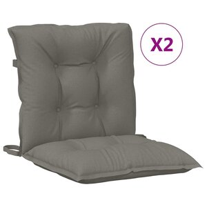 vidaXL Coussins de chaise à dossier bas lot de 2 gris foncé mélangé